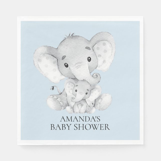 Serviette En Papier Eléphant Boys Baby shower Papier serviettes (Devant)
