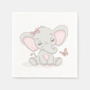 Serviette En Papier Eléphant et Papillon Zebra Napkins