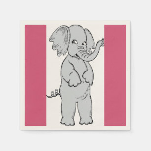 SERVIETTE EN PAPIER ELEPHANT FILLE