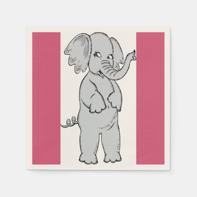 SERVIETTE EN PAPIER ELEPHANT FILLE (Devant)