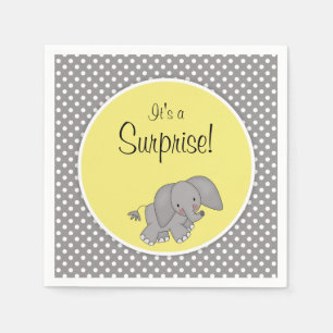 Serviette En Papier Eléphant jaune mignon Baby shower neutre genre