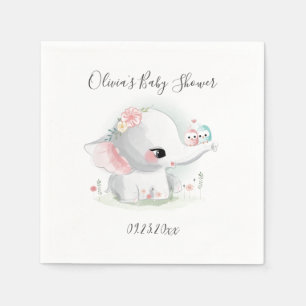 Serviette En Papier Eléphant mignon Baby shower personnalisé