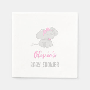 Serviette En Papier Eléphant mignon fille Baby shower