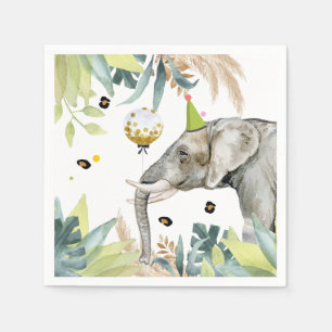 Serviette En Papier Elephant Party Animaux d'anniversaire Zoo Safari
