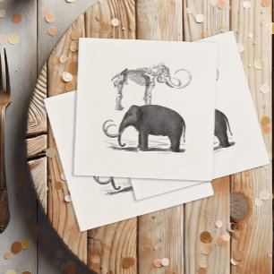 Serviette En Papier Éléphant préhistorique et squelette de mammouth