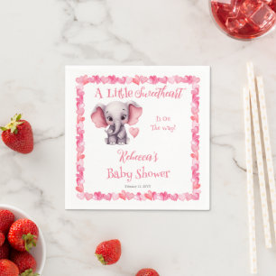 Serviette En Papier Elephant Un Petit Baby shower Fille Amoureuse