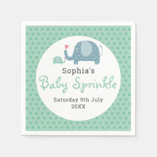 Serviette En Papier Éléphants mignons à pois pour Baby Sprinkle / Show