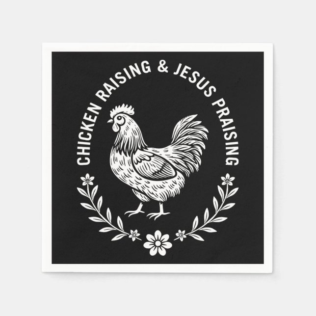 Serviette En Papier Élevage de poulet et collecte de Jésus (Devant)