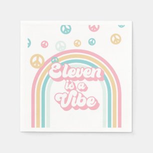 Serviette En Papier Eleven est une ambiance arc-en-ciel rétro d'été
