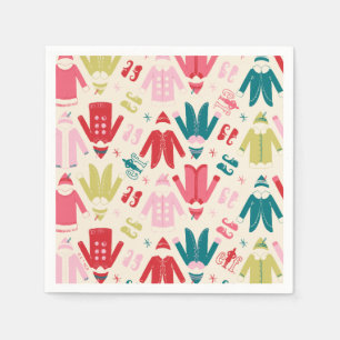 Serviette En Papier Elf Colorful Coat et Chaussures Motif