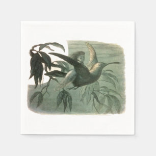 Serviette En Papier Elf Fairies Elves Lune Scène nocturne Oiseau Volan