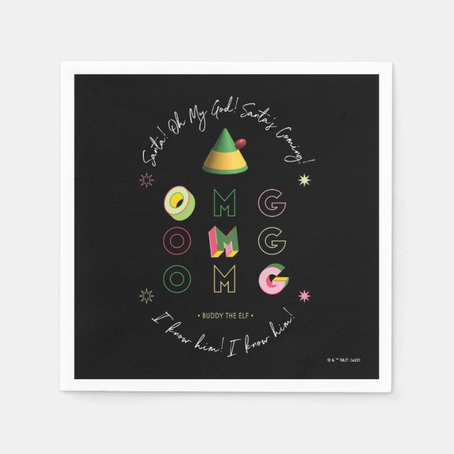 Serviette En Papier Elf the Movie | PÈRE NOËL OMG (Devant)
