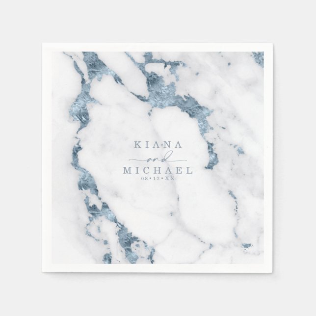 Serviette En Papier Elizabeth Fair Dusty Blue ID816 (Devant)