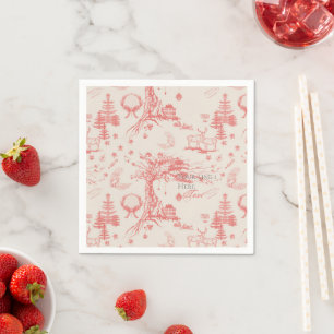 Serviette En Papier Elk Woods French Toile en rouge avec personnalisat