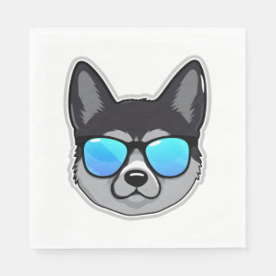 Serviette En Papier Elkhound norvégien en lunettes de soleil Cool Clas