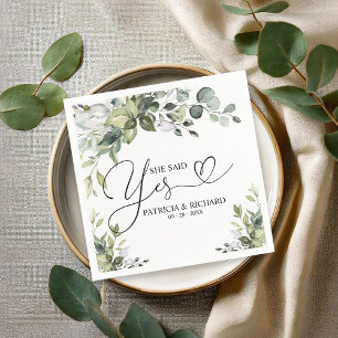 Serviette En Papier Elle A Dit Oui Belle Partie D'Engagement