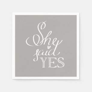 Serviette En Papier Elle A Dit OUI Cocktail serviettes