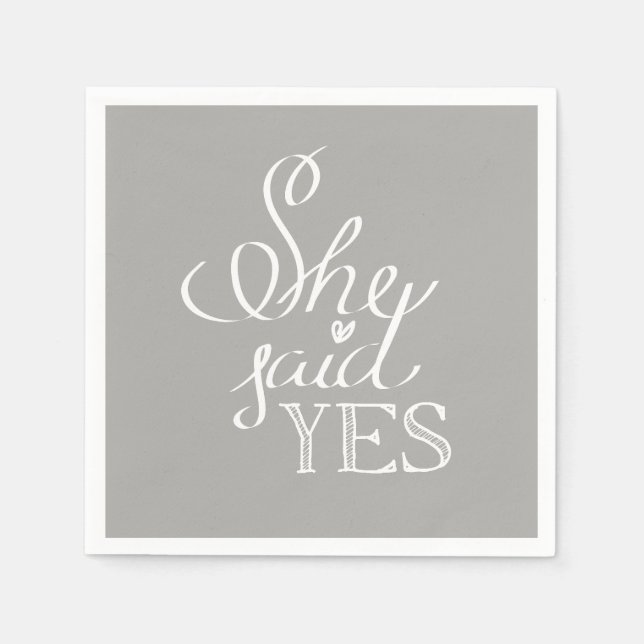 Serviette En Papier Elle A Dit OUI Cocktail serviettes (Devant)