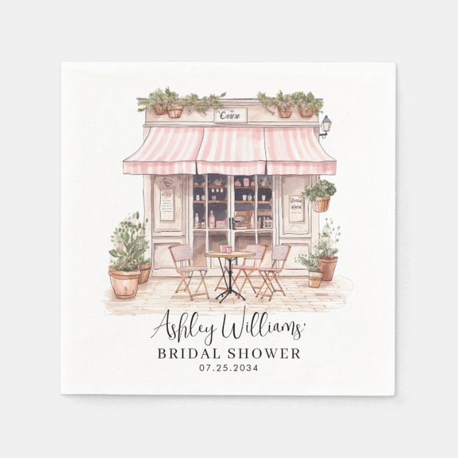 Serviette En Papier Elle A Dit Oui Oui Paris Café Fête des mariées (Devant)