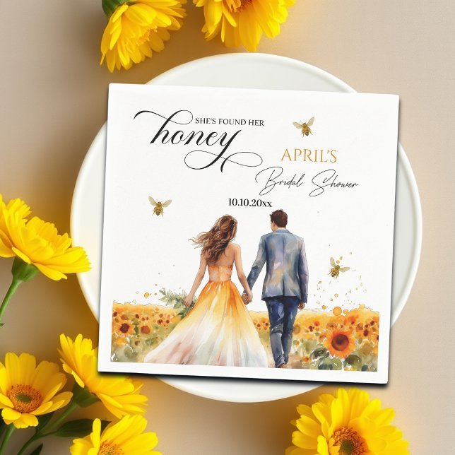 Serviette En Papier Elle a trouvé sa Baby Shower de mariage au miel   (Créateur téléchargé)