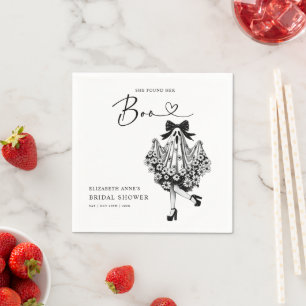 Serviette En Papier Elle a trouvé sa Boo Ghost Floral Fête de mariage