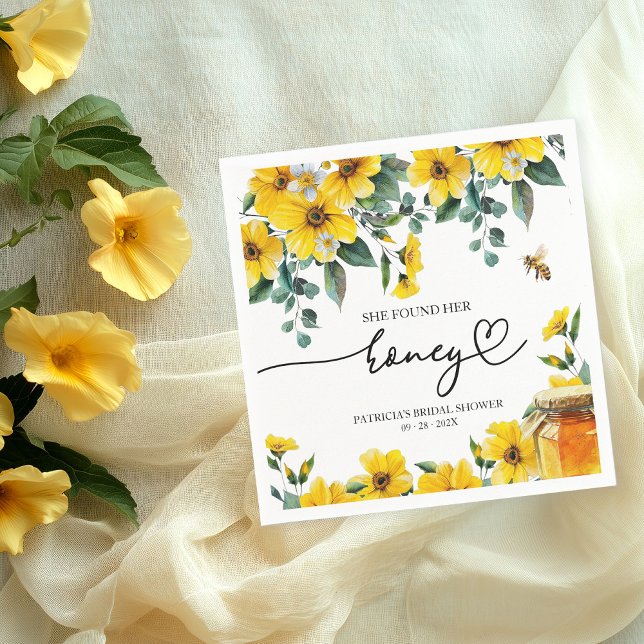 Serviette En Papier Elle A Trouvé Sa Fête des mariées De Miel (Créateur téléchargé)