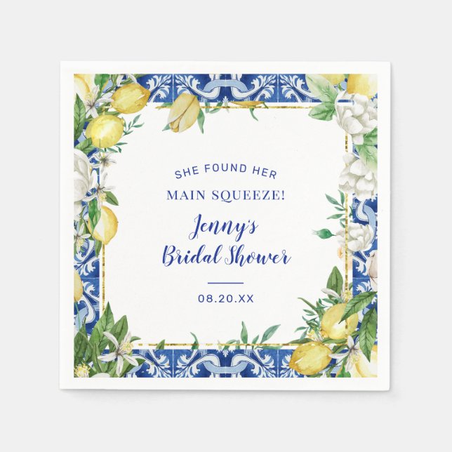 Serviette En Papier Elle a trouvé sa grande étreinte Lemon Bridal Show (Devant)