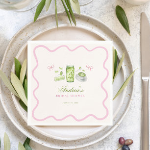 Serviette En Papier Elle a Trouvé Sa Mariée à l'Arc en Matcha Parfaite