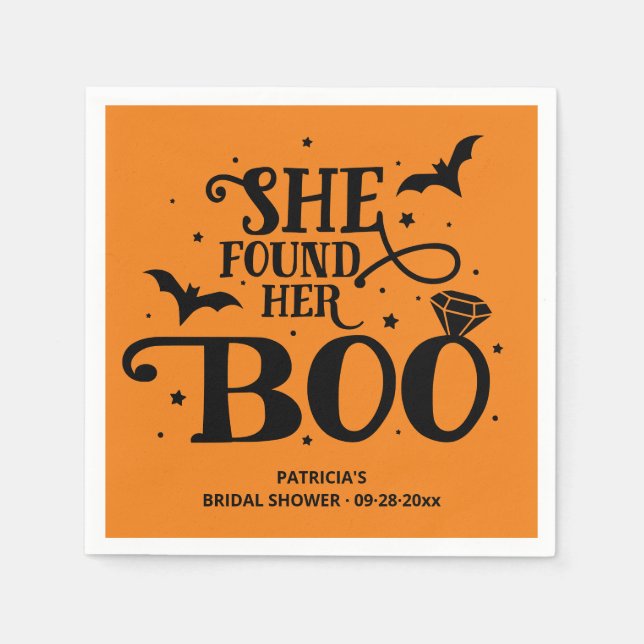 Serviette En Papier Elle A Trouvé Ses Fêtes des mariées De Boo Hallowe (Devant)