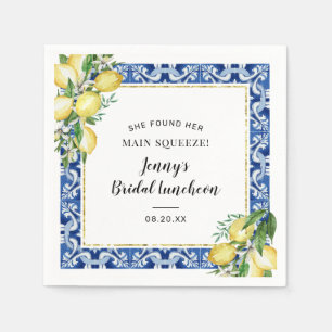 Serviette En Papier Elle a trouvé son coup de foudre Lemon Bridal Lunc