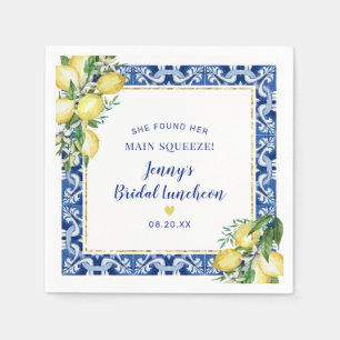 Serviette En Papier Elle A Trouvé Son Dîner De Mariage De Citron De Sq