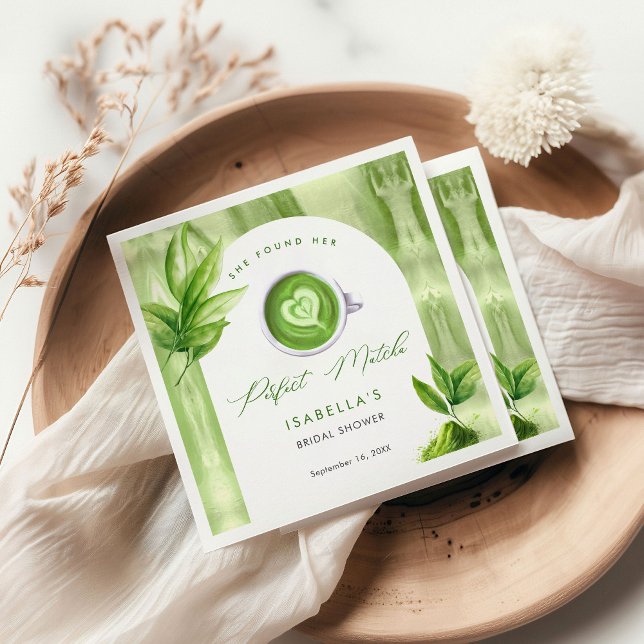 Serviette En Papier Elle a trouvé son parfait Matcha Élégante douche d (Créateur téléchargé)