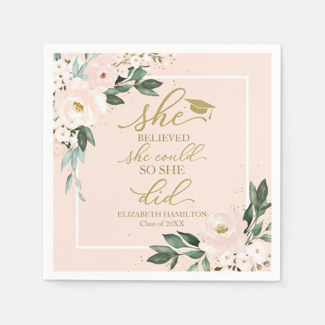 Serviette En Papier Elle Croyait Qu'Elle Pouvait Faire La Grad Party (Devant)