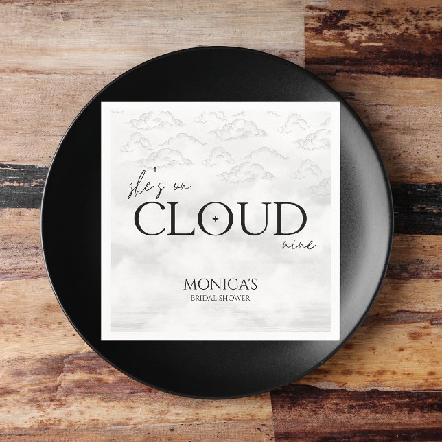 Serviette En Papier Elle est au septième ciel Élégante et rêveuse : Sa (She's on cloud 9)