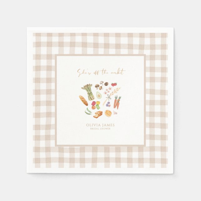 Serviette En Papier Elle est hors du marché floral douche de mariée (Devant)