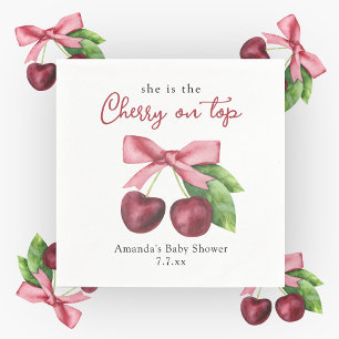 Serviette En Papier Elle est la cerise sur le baby shower supérieur