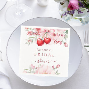 Serviette En Papier Elle est la cerise sur le nœud papillon floral Sho