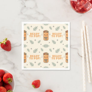 Serviette En Papier Elle est prête à éclater Orange Vert Bohème Kawaii