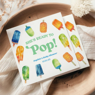 Serviette En Papier Elle est prête à faire du Baby shower Popsicle ble