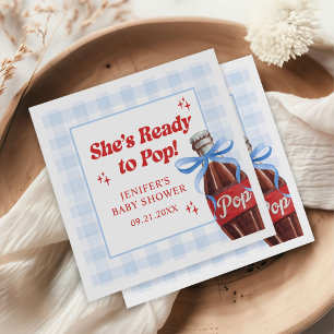 Serviette En Papier Elle est prête à faire éclater la baby shower Soda