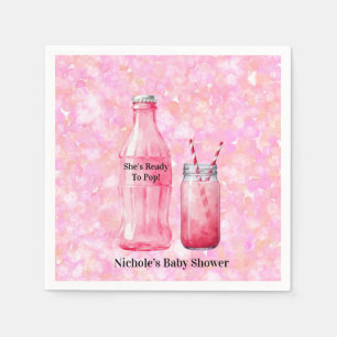 Serviette En Papier Elle est prête à faire éclater la fête de bébé fil