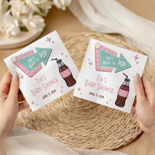 Serviette En Papier Elle est prête pour le POP Diner, Baby Shower de S