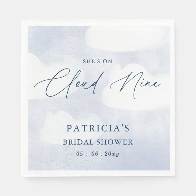 Serviette En Papier Elle est sur Cloud Nine Bridal Shower (Devant)