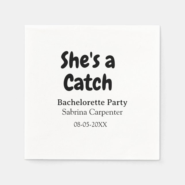 Serviette En Papier Elle est un nom de fête de bachelorette date simpl (Devant)