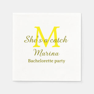 Serviette En Papier Elle est un parti de filles à bachelorette jaune m