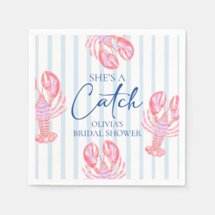 Serviette En Papier Elle est un Poisson Idéal Mariage Préppy Côté Mer