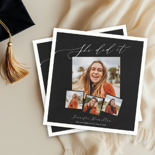 Serviette En Papier Elle L'A Fait Minimaliste Photo Grad Party