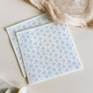 Serviette En Papier Elle noue la Fête des mariées florale bleu noeud