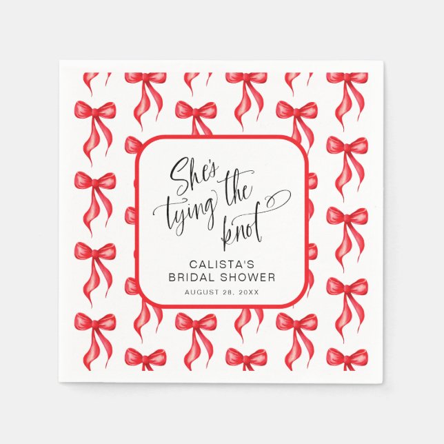 Serviette En Papier Elle noue la Fête des mariées personnalisée (Devant)