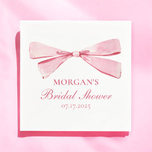 Serviette En Papier Elle noue la Fête des mariées rose du noeud